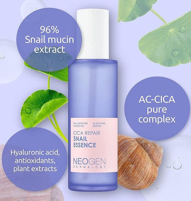 Neogen Dermalogy Cica Repair Snail Essence - Hakolii